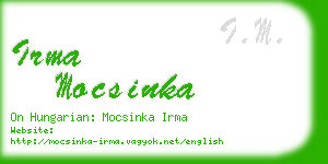 irma mocsinka business card